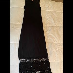 Maxi tank dress with crochet bottom size medium